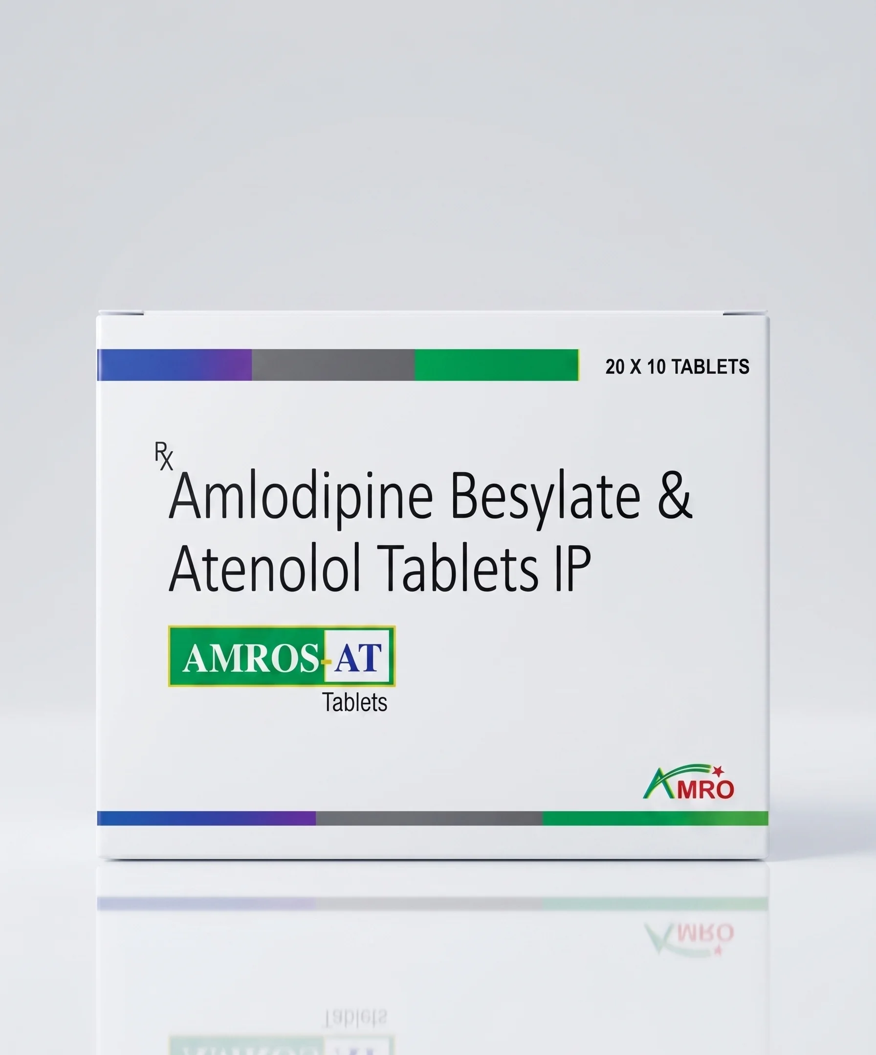 Amro Pharmaceuticals Amros AT - Amlodipine Besylate IP (equivalent to Amlodipine) + Atenolol IP - Cardiovascular formulation