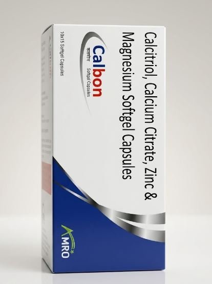 Amro Pharmaceuticals Calbon Softgel Capsule B2B packaging