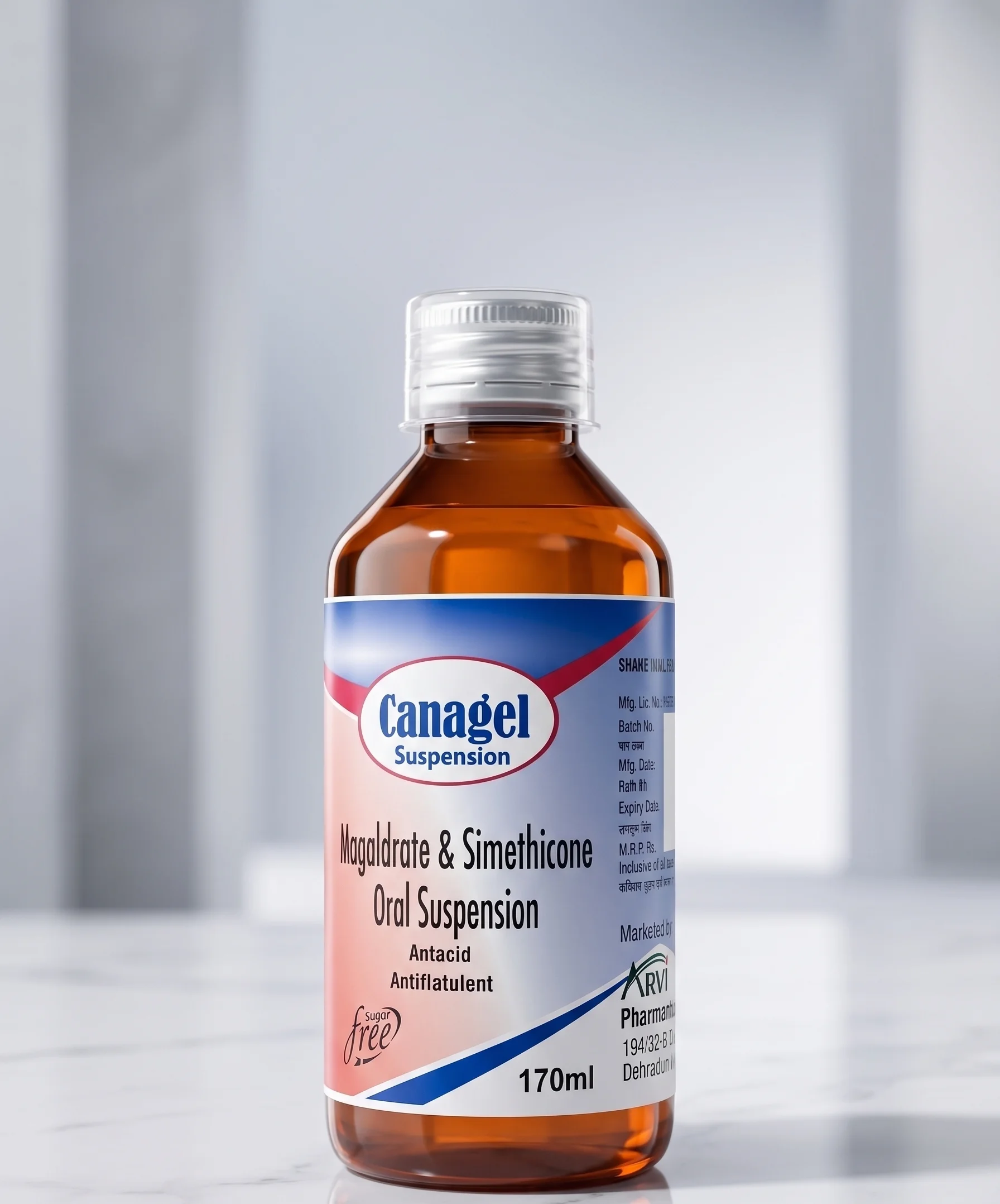 Amro Pharmaceuticals Canagel - Magaldrate (Anhydrous) IP + Simethicone IP - Antacids & GI formulation