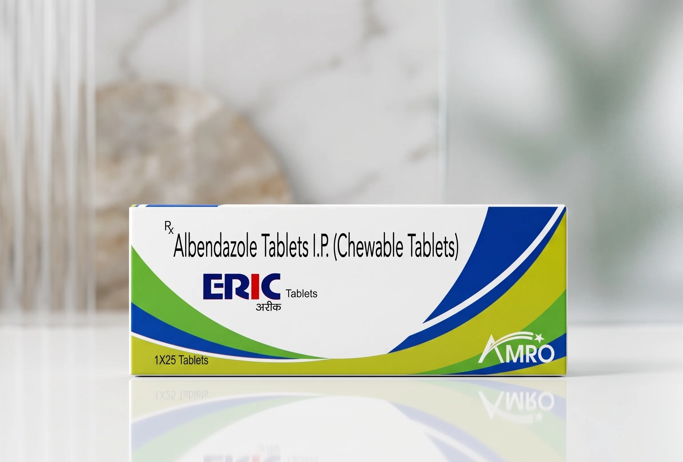 Amro Pharmaceuticals Eric Tablet - Albendazole IP - Anthelmintics formulation