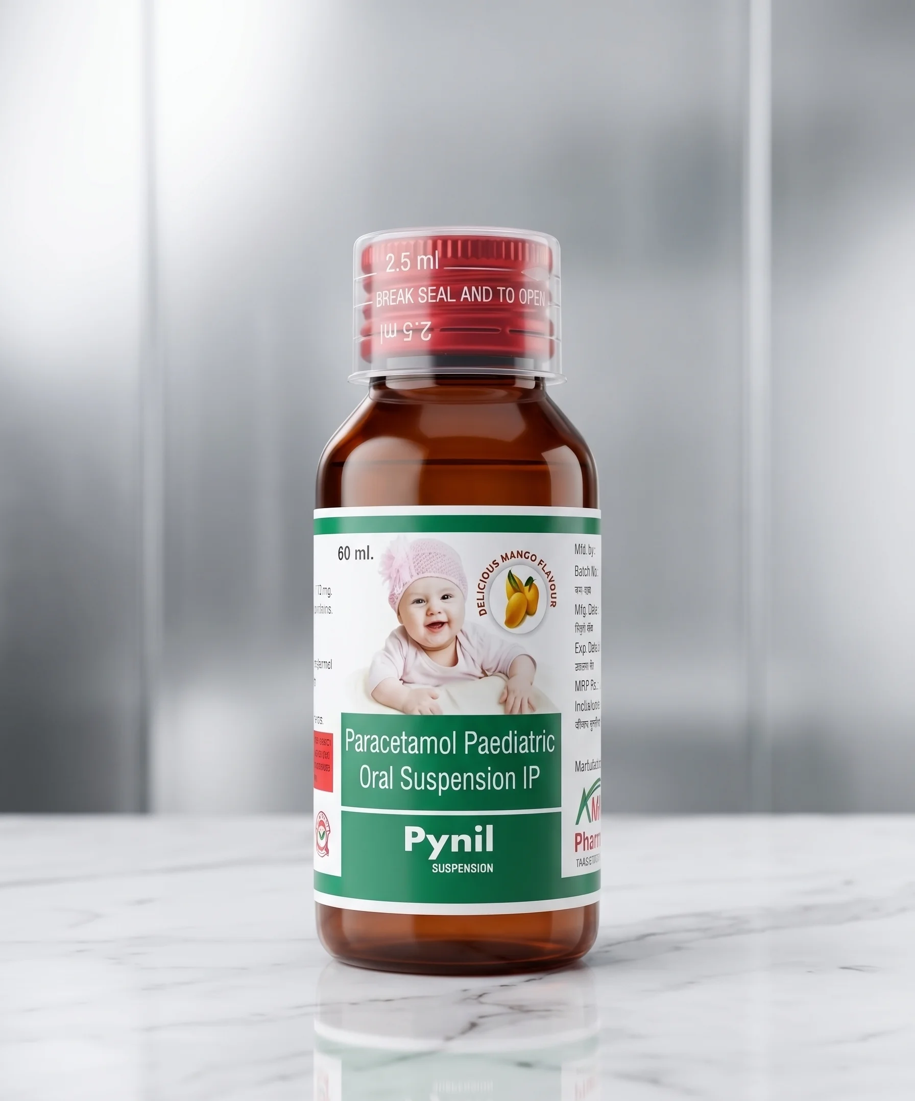 Amro Pharmaceuticals Pynil Suspension - Paracetamol IP - Analgesics formulation