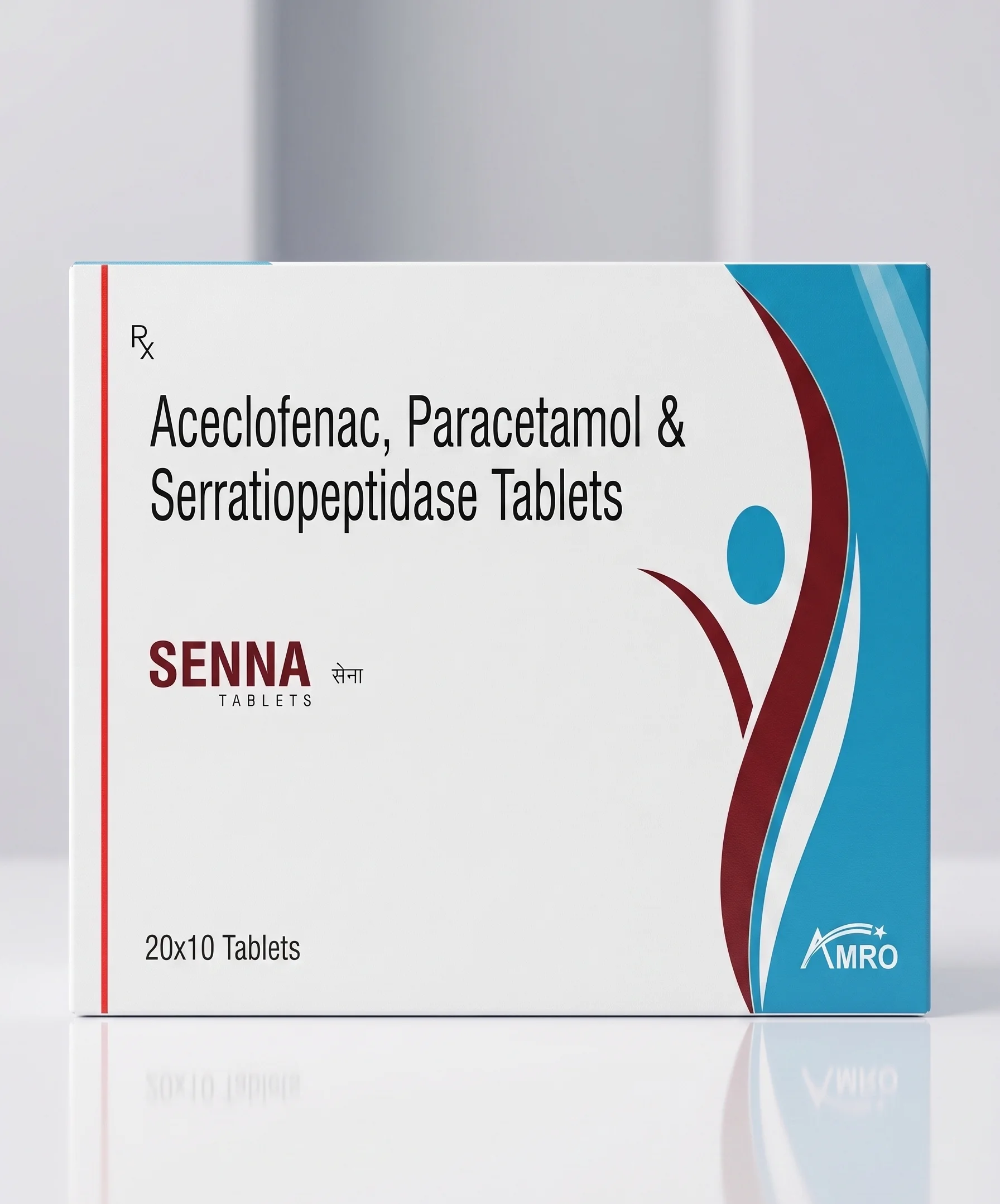 Amro Pharmaceuticals Senna Tablet - Aceclofenac IP + Paracetamol IP + Serratiopeptidase IP - Analgesics formulation